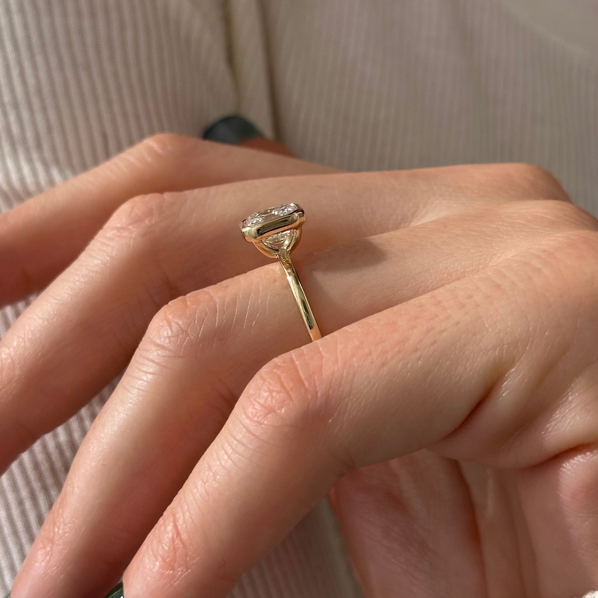 all-groups | 2 carat Asscher cut lab-grown diamond IGI certified, solitaire engagement ring.