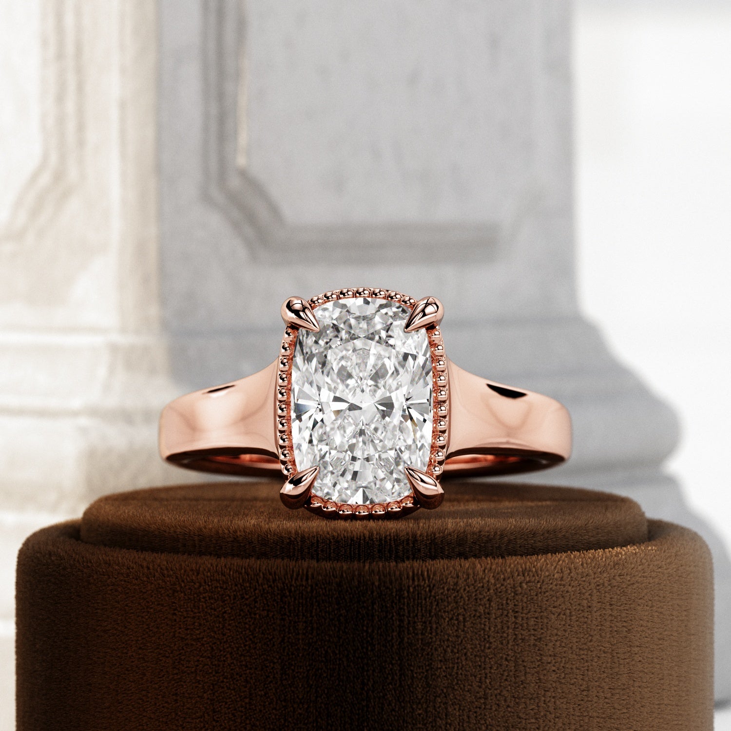 2 carat Cushion cut lab-grown diamond IGI certified, engagement ring.