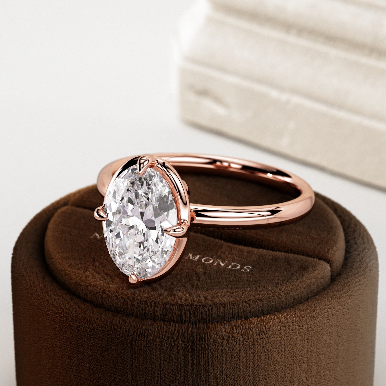 2 carat Elongated Cushion cut lab-grown diamond IGI certified, bezel engagement ring.