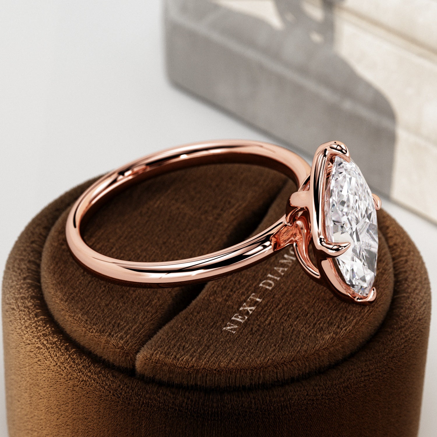2 carat Elongated Cushion cut lab-grown diamond IGI certified, bezel engagement ring.