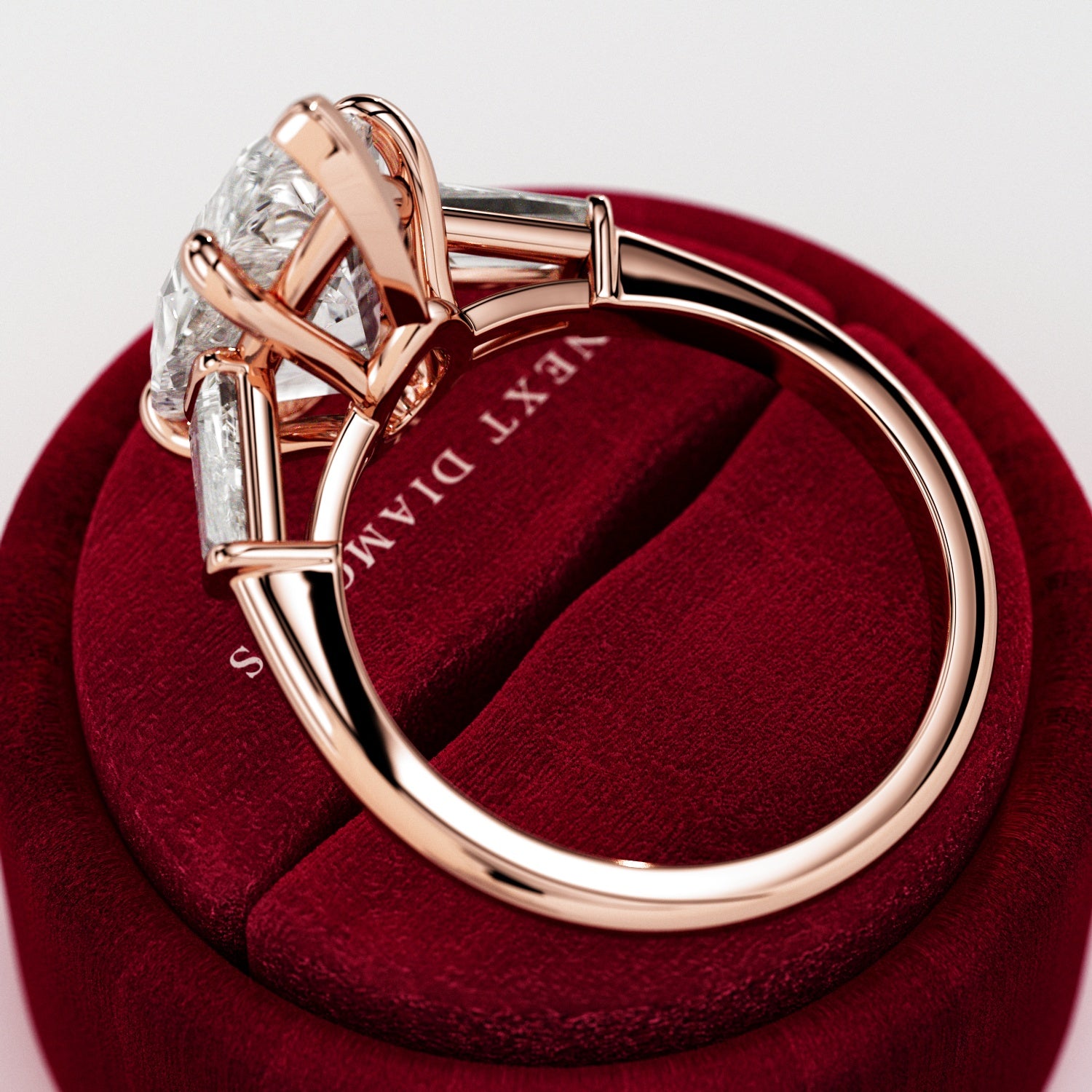 5 carat Pear cut lab-grown diamond IGI certified, three stone engagement ring.
