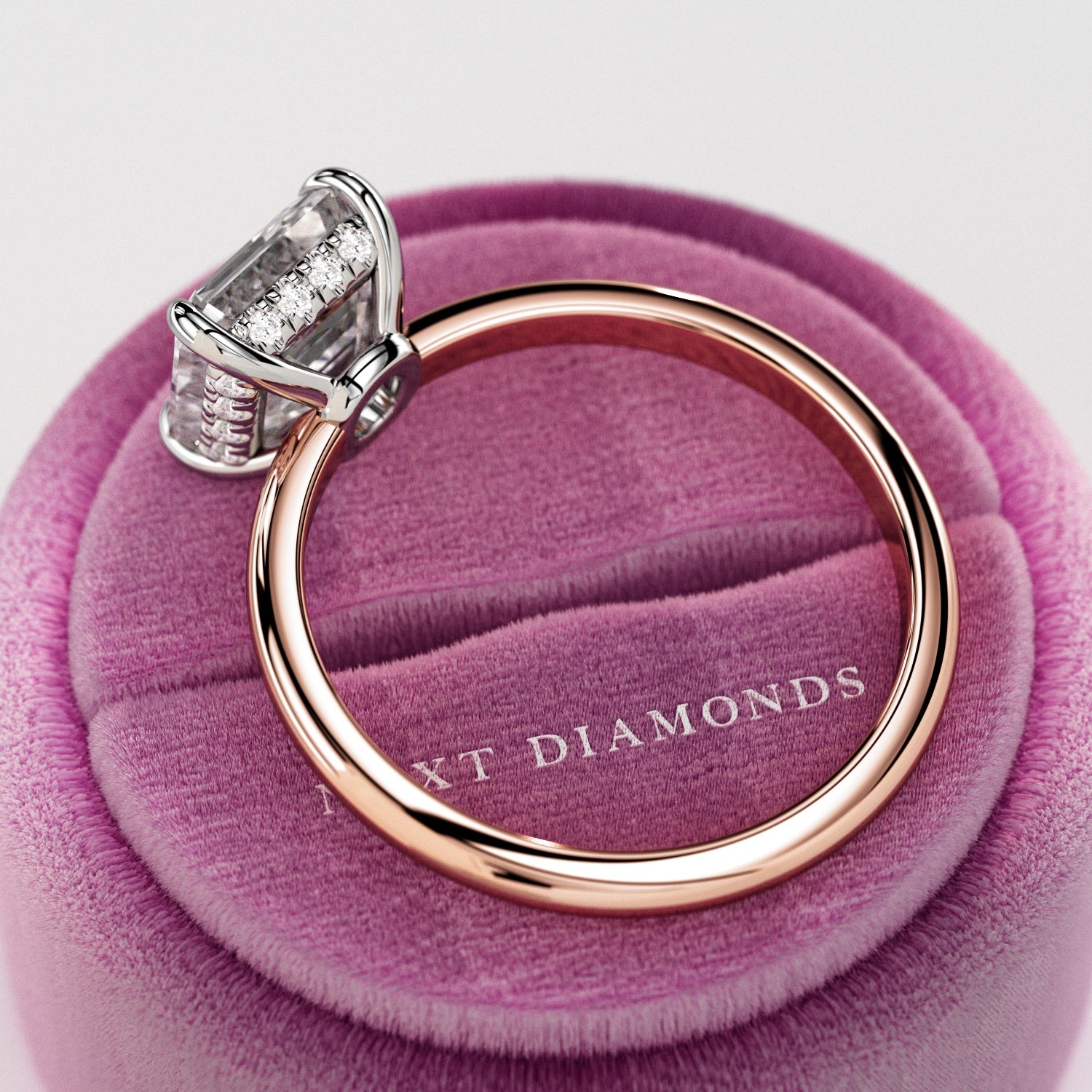 2 carat Asscher cut lab-grown diamond IGI certified, engagement ring.