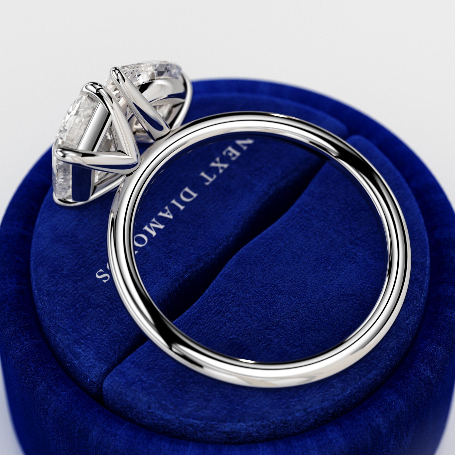 2 carat Pear cut lab-grown diamond IGI certified, toi et moi engagement ring.