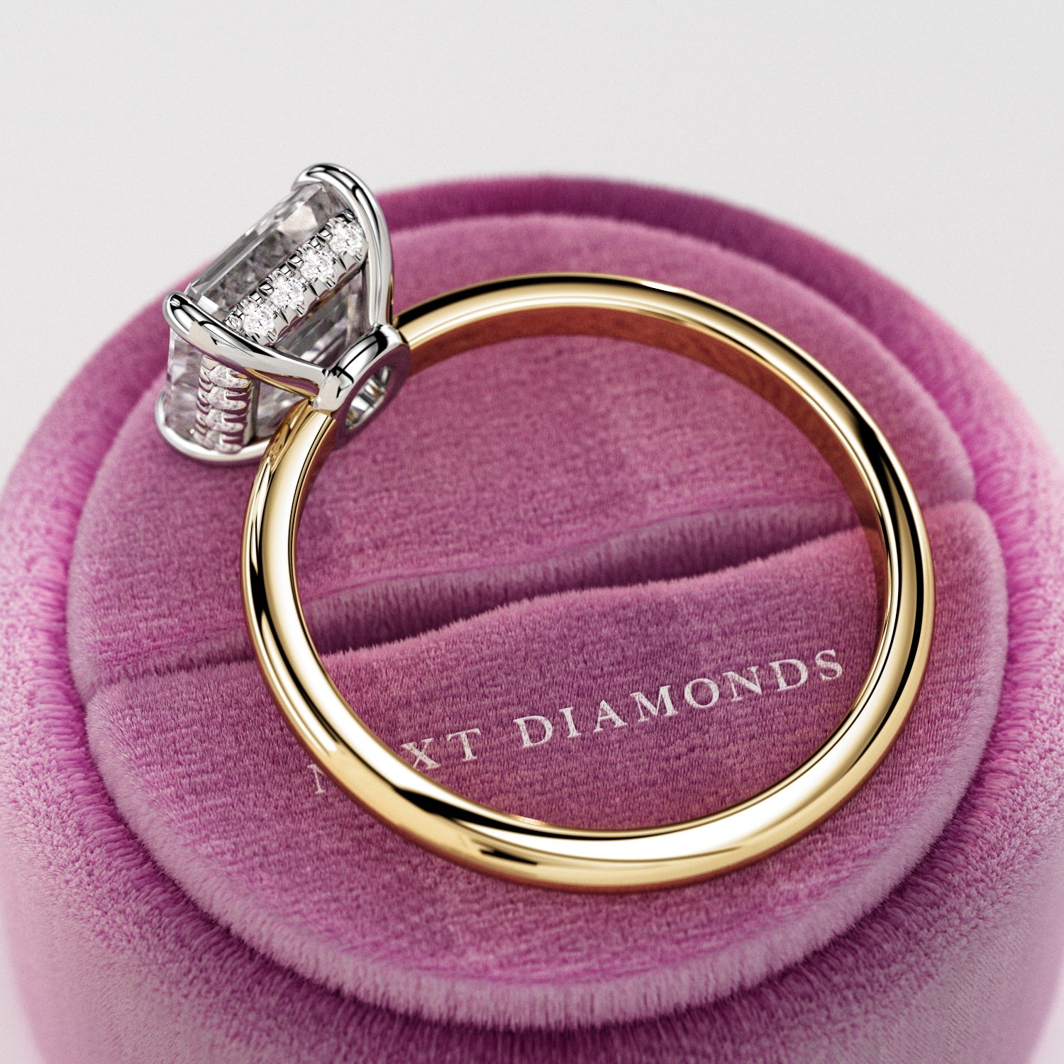 2 carat Asscher cut lab-grown diamond IGI certified, engagement ring.