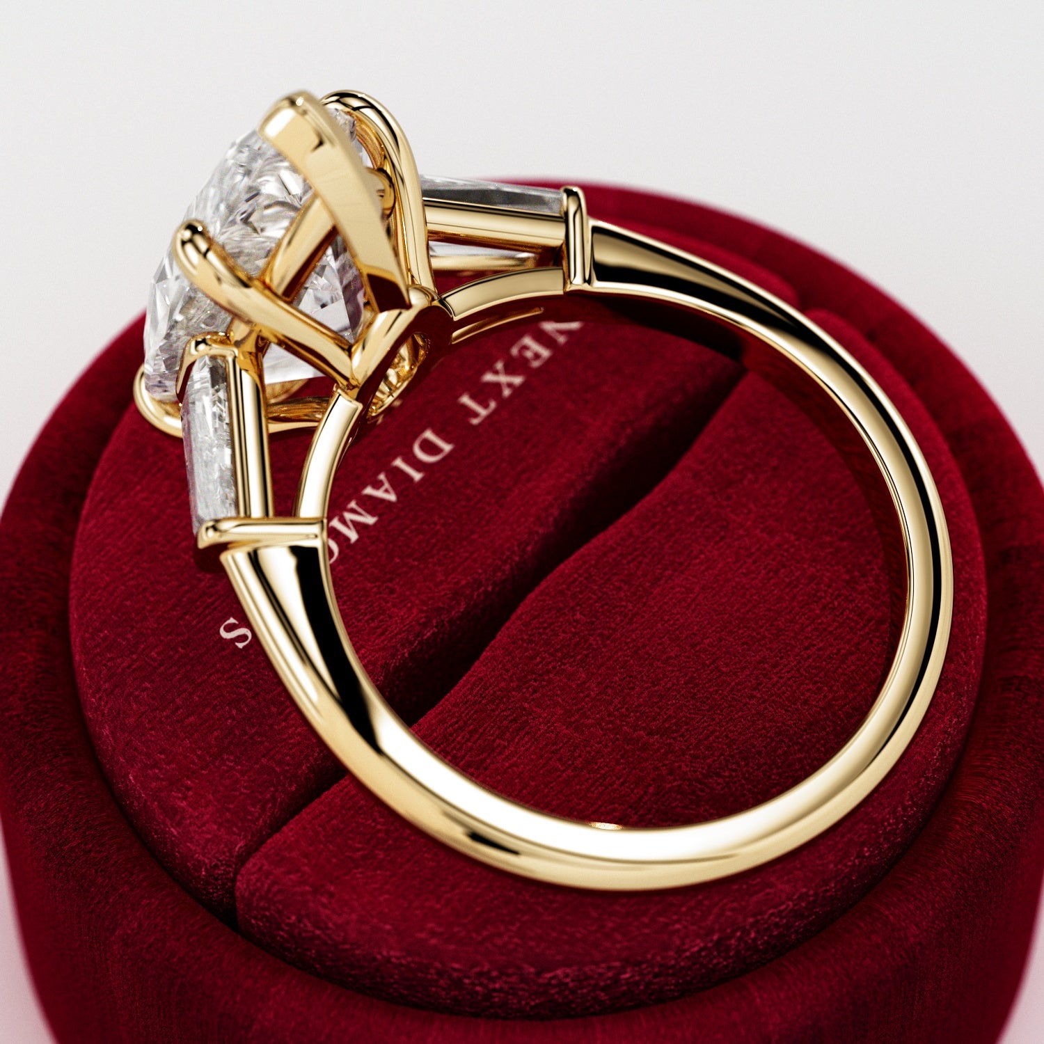 5 carat Pear cut lab-grown diamond IGI certified, three stone engagement ring.