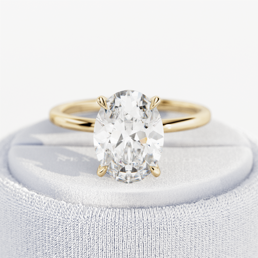 3 carat Oval cut lab-grown diamond IGI certified, solitaire engagement ring.