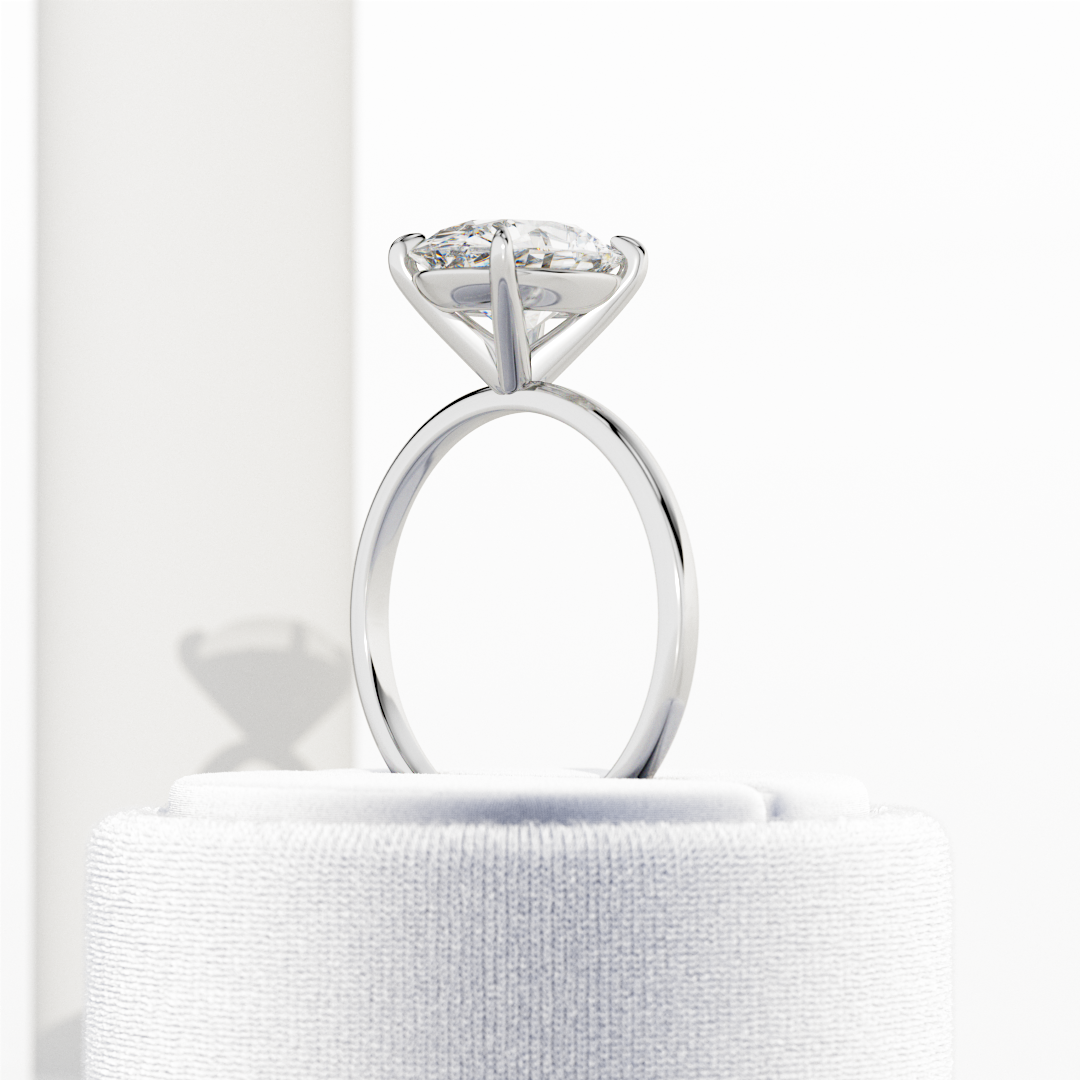 3 carat Oval cut lab-grown diamond IGI certified, solitaire engagement ring.