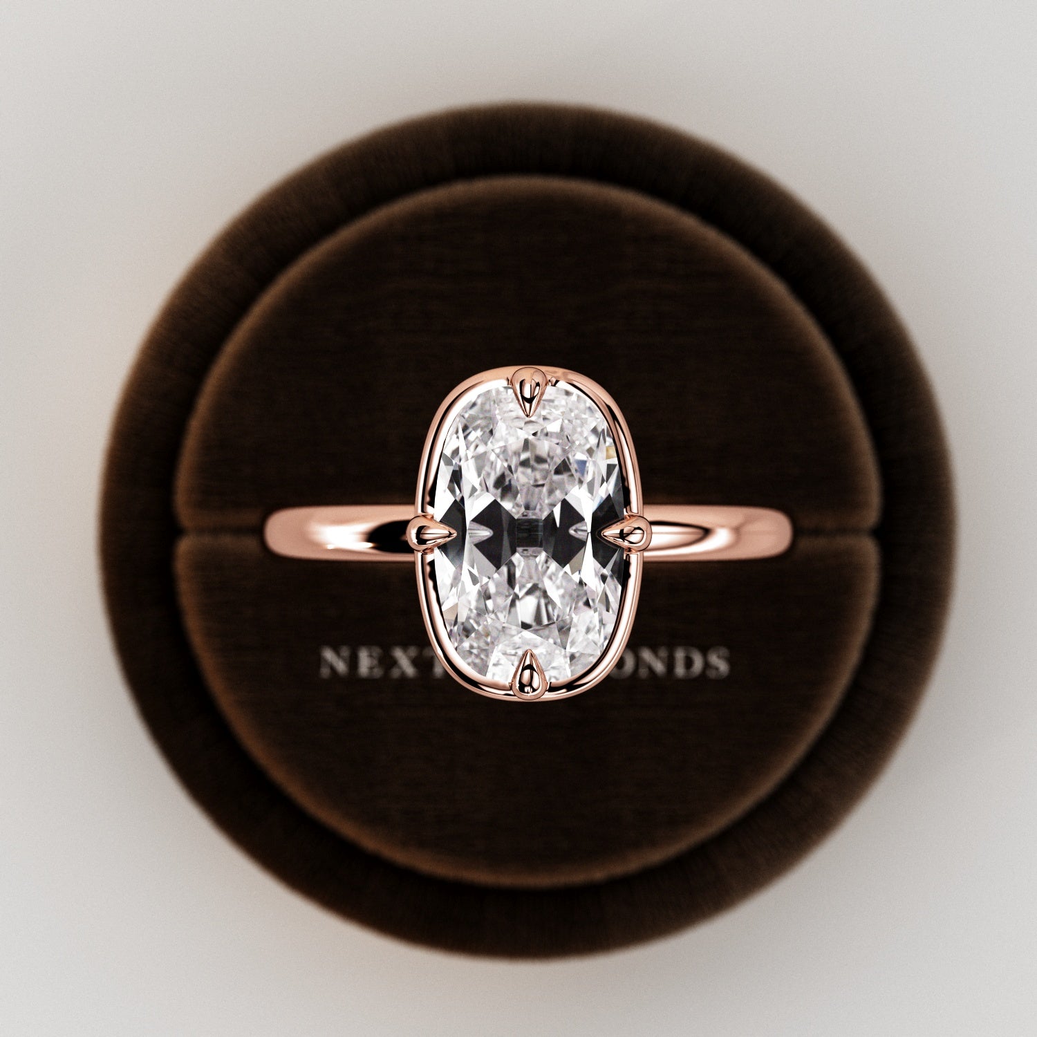 2 carat Elongated Cushion cut lab-grown diamond IGI certified, bezel engagement ring.