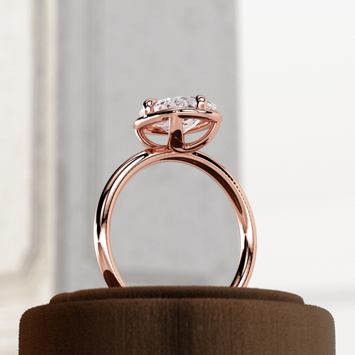 2 carat Elongated Cushion cut lab-grown diamond IGI certified, bezel engagement ring.