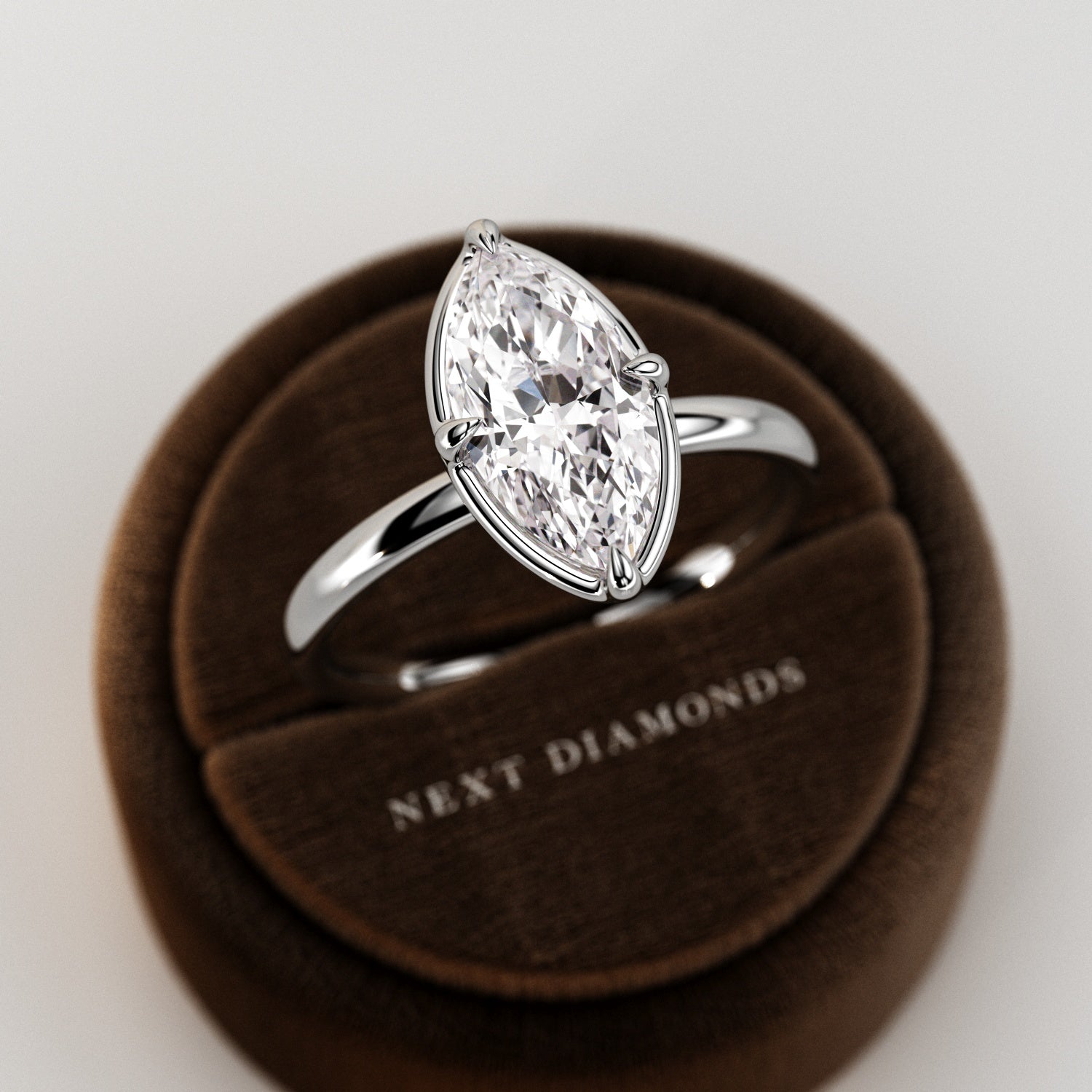 2 carat Elongated Cushion cut lab-grown diamond IGI certified, bezel engagement ring in 14K White Gold.