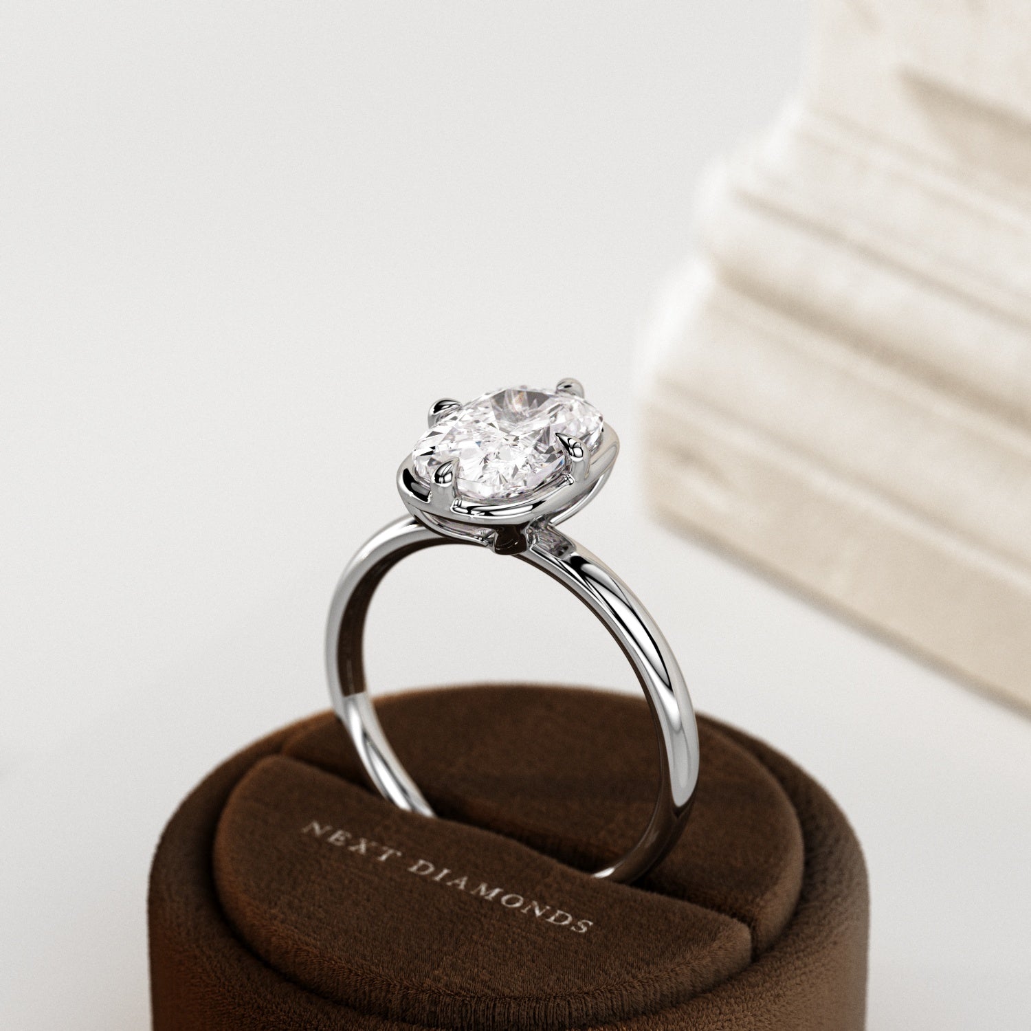 2 carat Elongated Cushion cut lab-grown diamond IGI certified, bezel engagement ring.