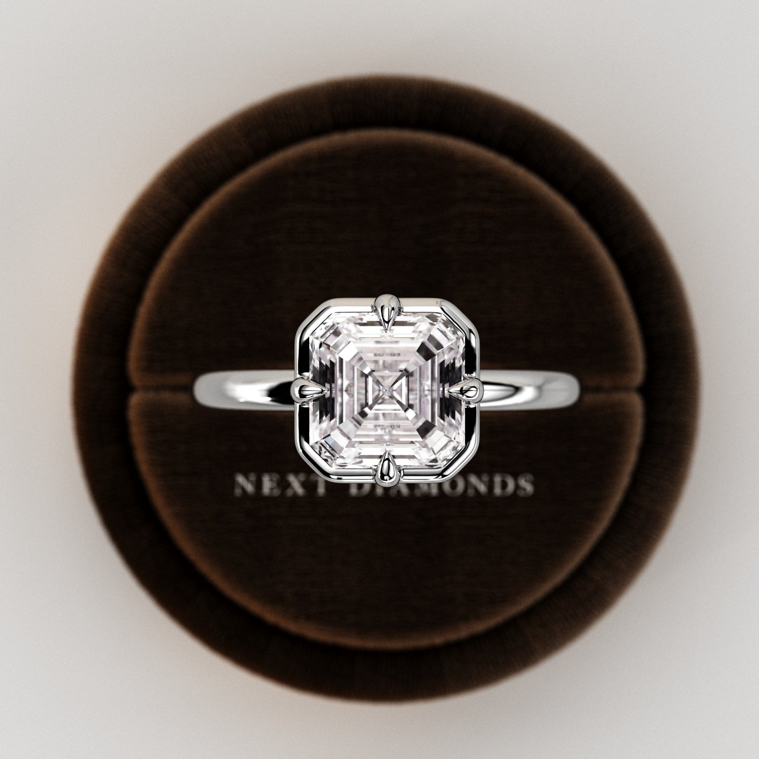 2 carat Elongated Cushion cut lab-grown diamond IGI certified, bezel engagement ring.