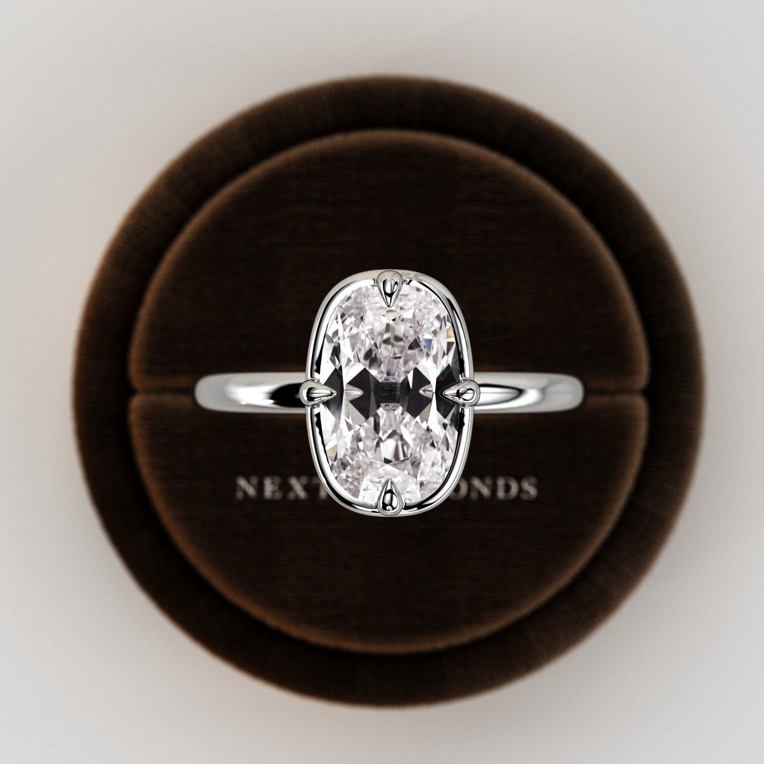 2 carat Elongated Cushion cut lab-grown diamond IGI certified, bezel engagement ring.