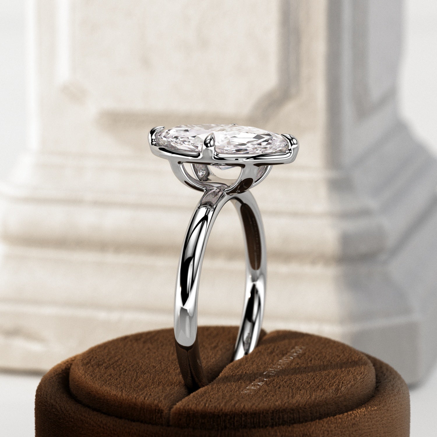 2 carat Elongated Cushion cut lab-grown diamond IGI certified, bezel engagement ring.