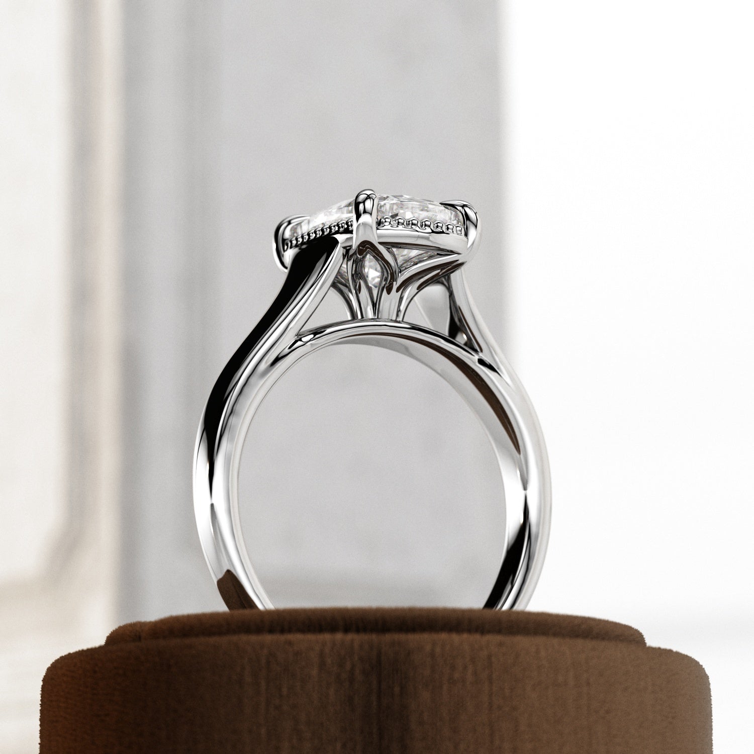 2 carat Cushion cut lab-grown diamond IGI certified, engagement ring.