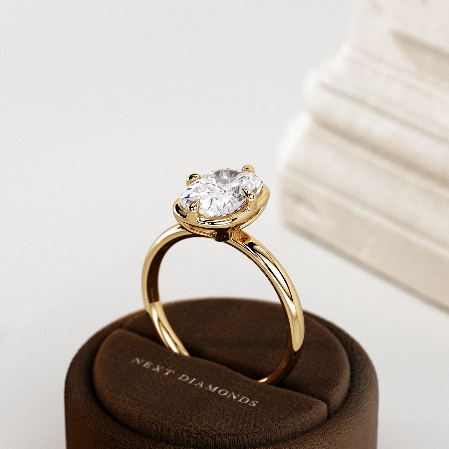 2 carat Elongated Cushion cut lab-grown diamond IGI certified, bezel engagement ring.