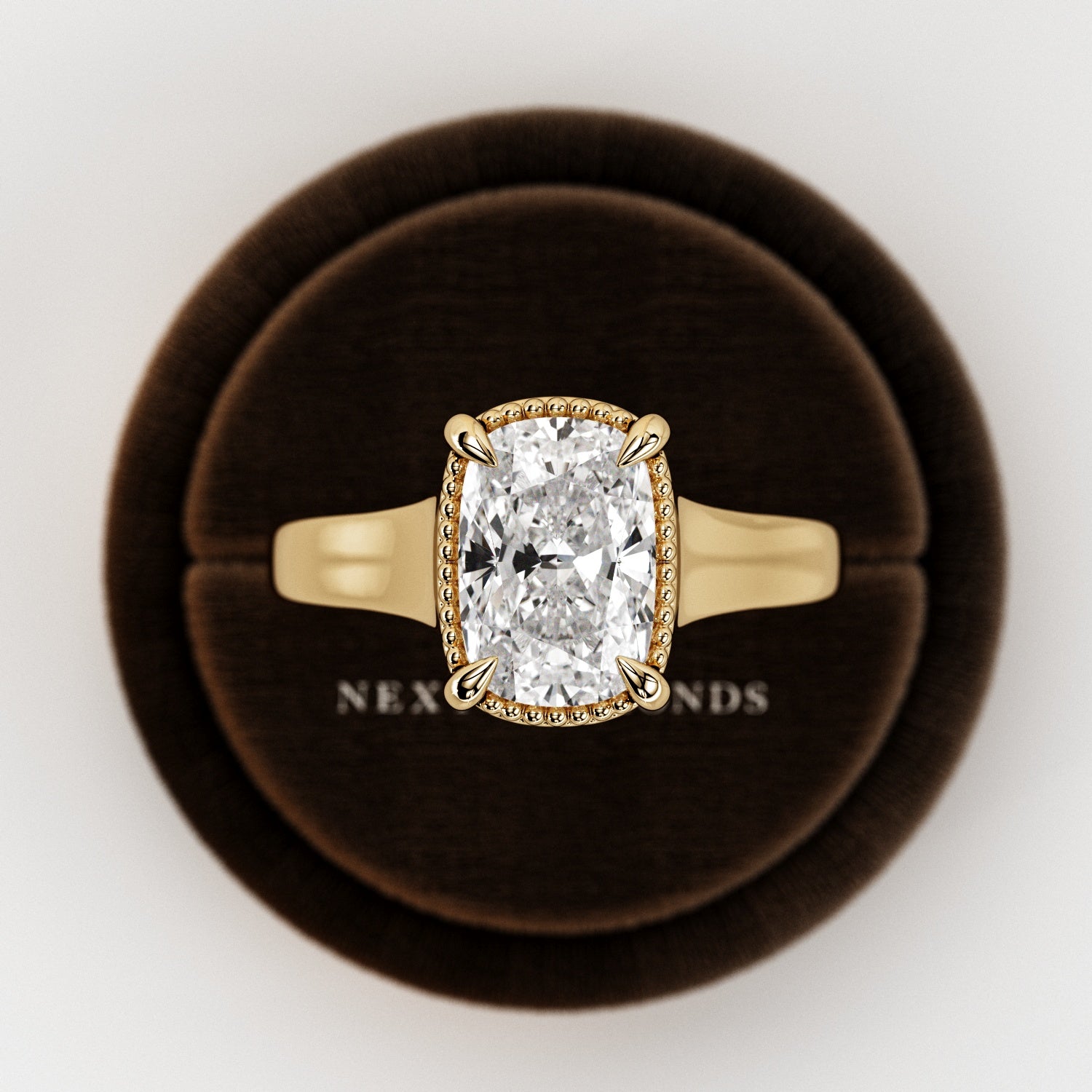 2 carat Cushion cut lab-grown diamond IGI certified, engagement ring.