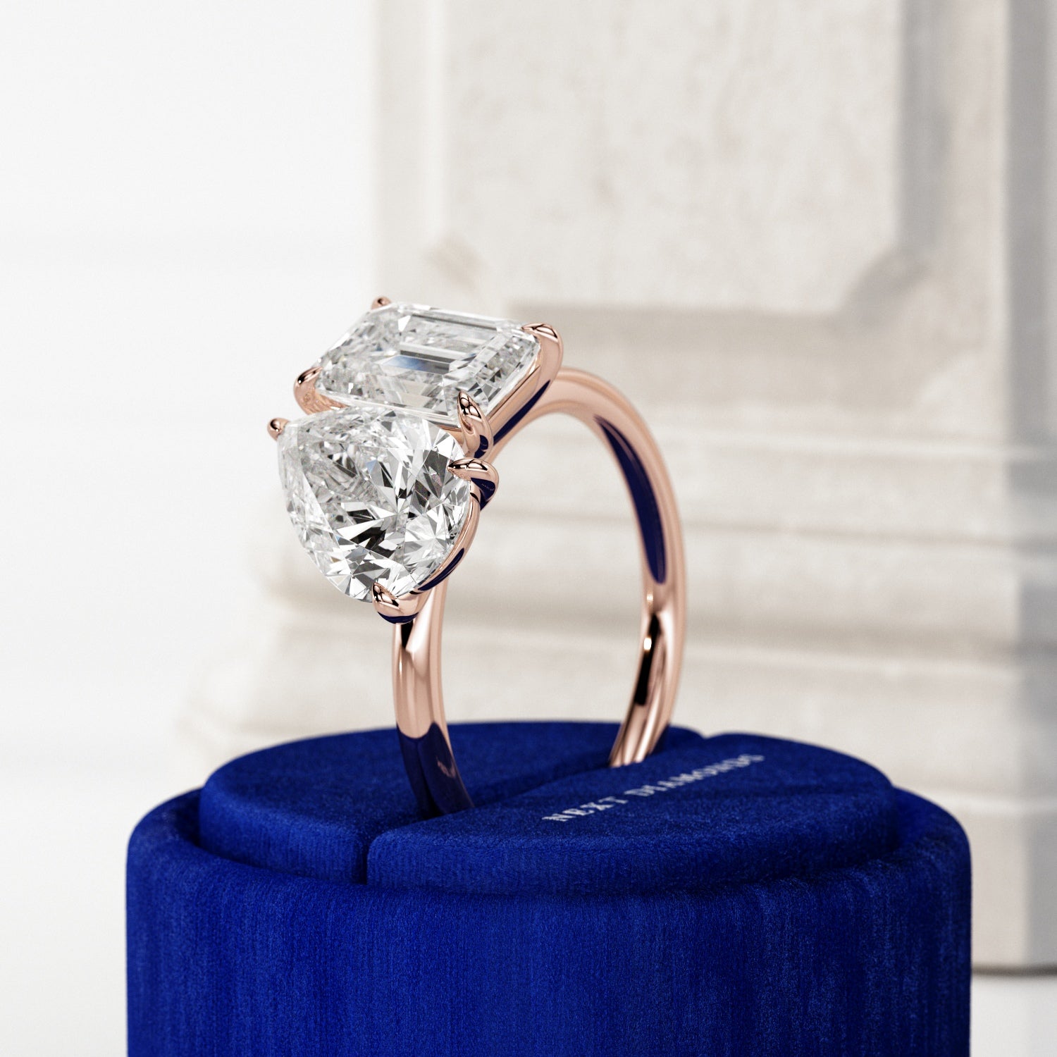 2 carat Pear cut lab-grown diamond IGI certified, toi et moi engagement ring.