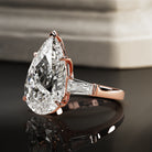 10 carat Pear cut lab-grown diamond IGI certified, three stone engagement ring.