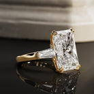 10 carat Radiant cut lab-grown diamond IGI certified, three stone engagement ring.