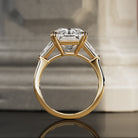 10 carat Radiant cut lab-grown diamond IGI certified, three stone engagement ring.