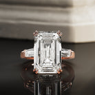 10 carat Emerald cut lab-grown diamond IGI certified, emerald shape engagement ring.