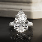 10 carat Pear cut lab-grown diamond IGI certified, three stone engagement ring.