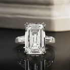 10 carat Emerald cut lab-grown diamond IGI certified, emerald shape engagement ring.