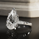 10 carat Pear cut lab-grown diamond IGI certified, three stone engagement ring.