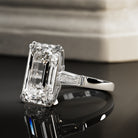 10 carat Emerald cut lab-grown diamond IGI certified, emerald shape engagement ring.