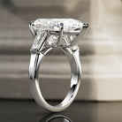10 carat Pear cut lab-grown diamond IGI certified, three stone engagement ring.