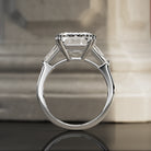 10 carat Emerald cut lab-grown diamond IGI certified, emerald shape engagement ring.