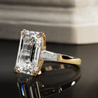 10 carat Emerald cut lab-grown diamond IGI certified, emerald shape engagement ring.