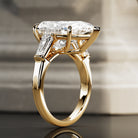 10 carat Pear cut lab-grown diamond IGI certified, three stone engagement ring.