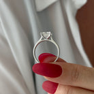 2 carat Princess cut lab-grown diamond IGI certified, solitaire engagement ring.