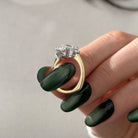 5 carat Oval cut lab-grown diamond IGI certified, three stone engagement ring.