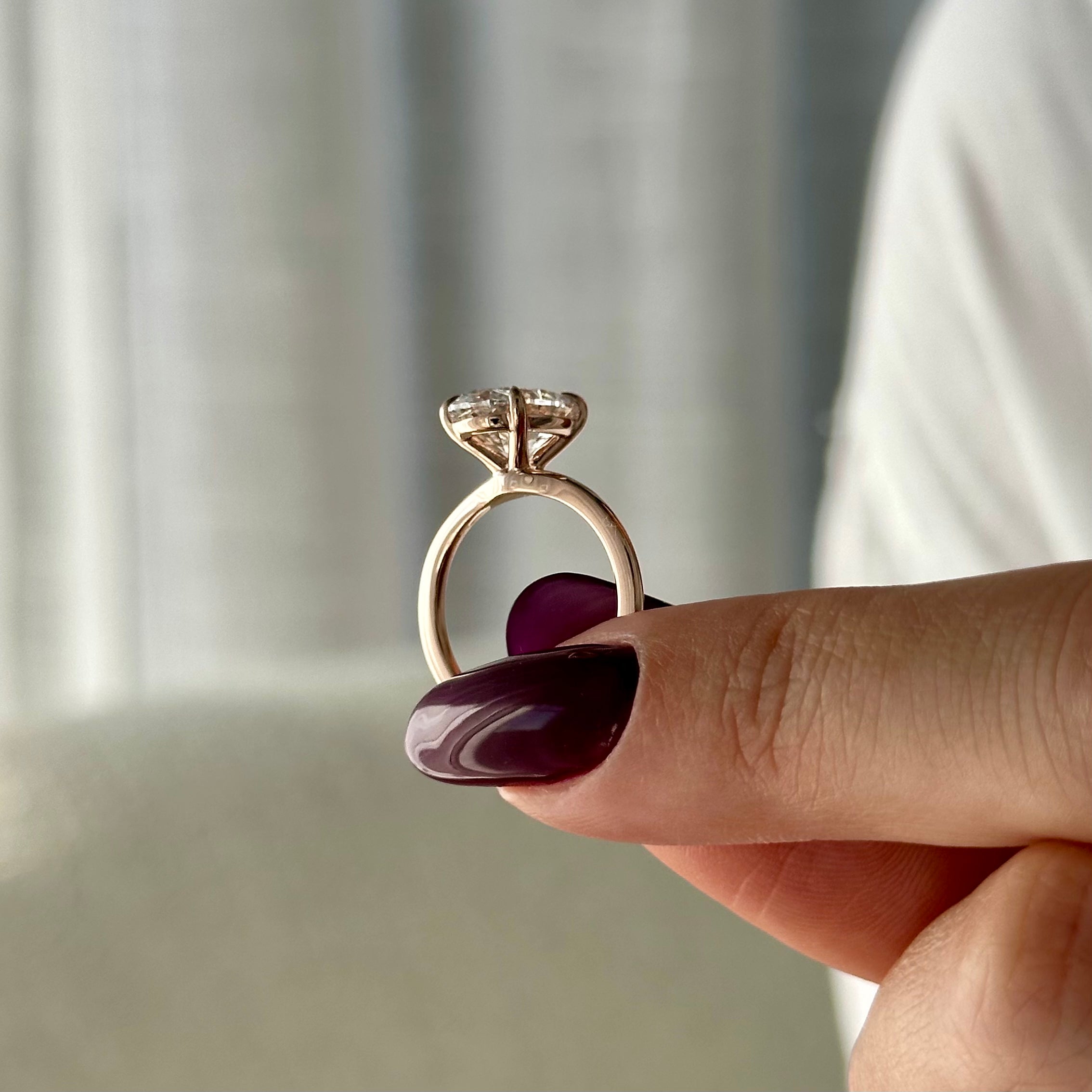3 carat Oval cut lab-grown diamond IGI certified, solitaire engagement ring.