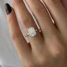 2 carat Elongated Cushion cut lab-grown diamond IGI certified, side stones engagement ring.
