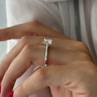 2 carat Princess cut lab-grown diamond IGI certified, solitaire engagement ring.