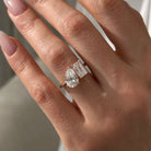 2 carat Pear cut lab-grown diamond IGI certified, toi et moi engagement ring.