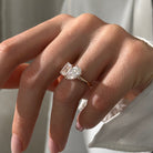 2 carat Pear cut lab-grown diamond IGI certified, toi et moi engagement ring.