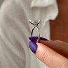3 carat Pear cut lab-grown diamond IGI certified, hidden halo engagement ring.