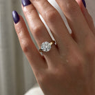 2 carat Round Brilliant cut lab-grown diamond IGI certified, hidden halo engagement ring.