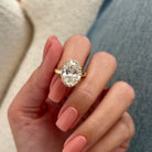 5 carat Oval cut lab-grown diamond IGI certified, bezel engagement ring.