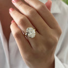 5 carat Oval cut lab-grown diamond IGI certified, bezel engagement ring.