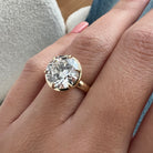 5 carat Oval cut lab-grown diamond IGI certified, bezel engagement ring.