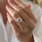 5 carat Oval cut lab-grown diamond IGI certified, bezel engagement ring.