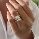 5 carat Oval cut lab-grown diamond IGI certified, bezel engagement ring.