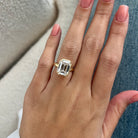 5 carat Oval cut lab-grown diamond IGI certified, bezel engagement ring.
