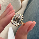5 carat Oval cut lab-grown diamond IGI certified, bezel engagement ring.